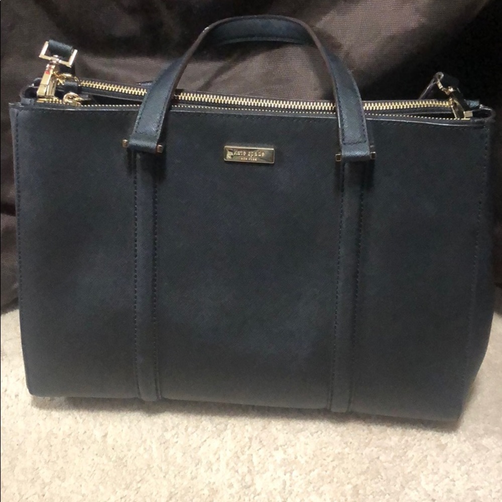 AUTH Kate Spade black leather bag
